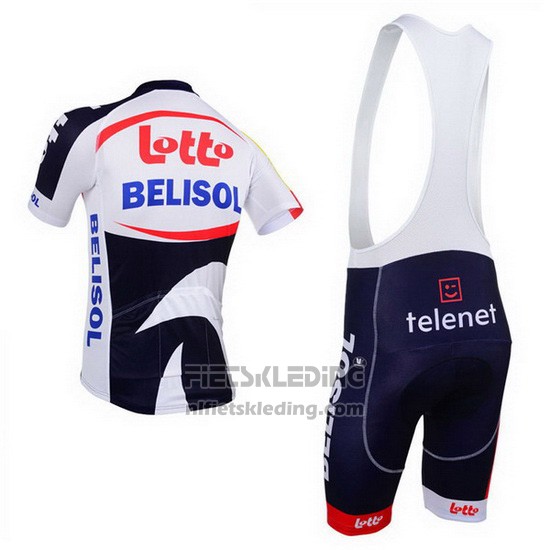 2013 Fietskleding Lotto Belisol Violet en Wit Korte Mouwen en Koersbroek